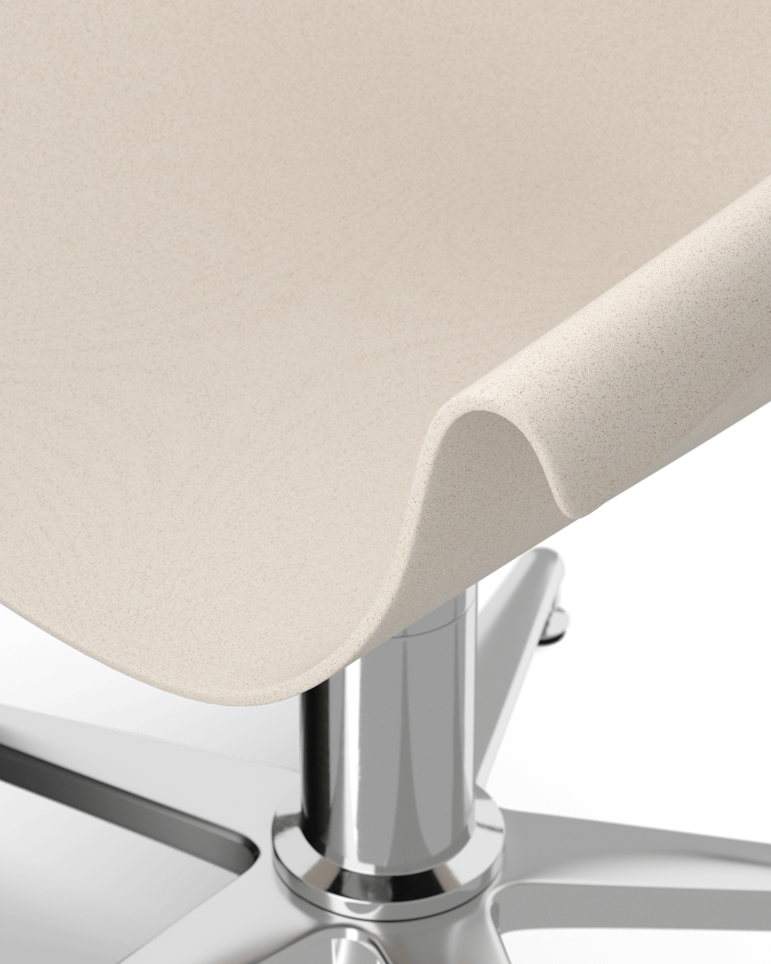 Eco - Beige hairdresser's chair - Chrome cross foot